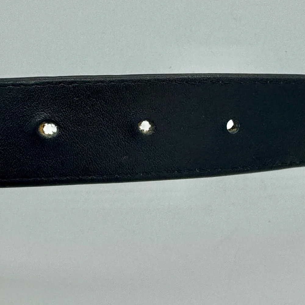 Men’s Size 40 Genuine Black Hornback Crocodile Leather Belt Silver Tone Buckle - Picture 5 of 6